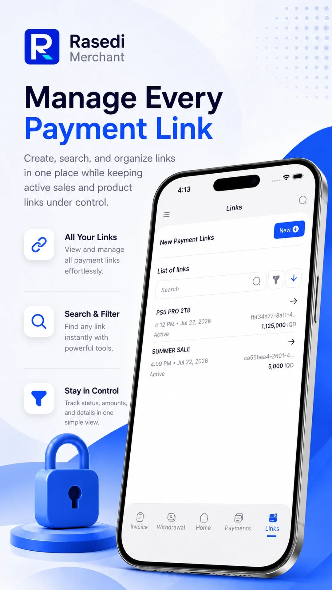 Rasedi Merchant list of payment links