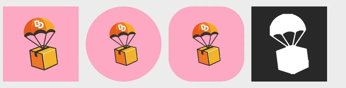 DailyDrop vendor app icon across iOS, Android and notification styles